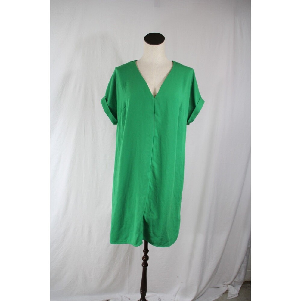 A New Day Women's Green Shift Dress Modern Stylish Size L Business Casual NEW